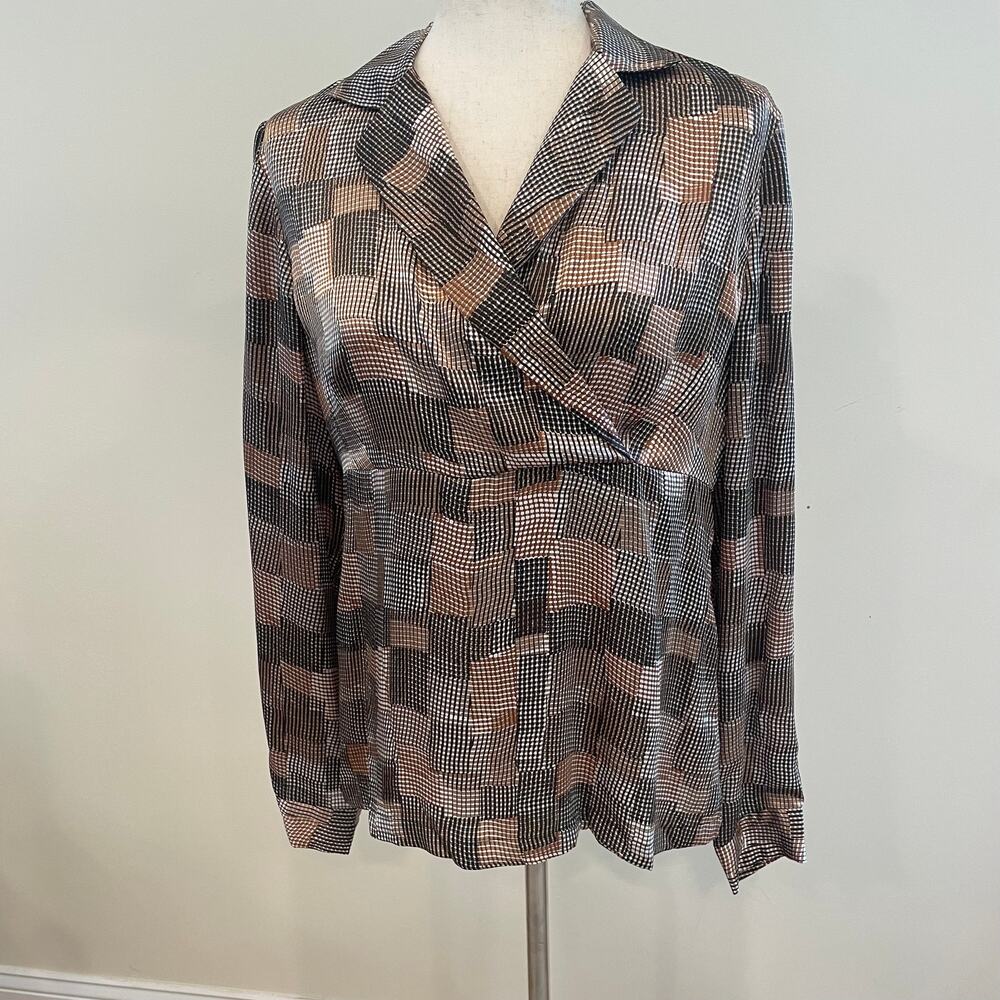 Pendleton Women's Color Block Silk Blouse Sz 8